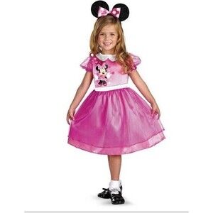 NWT - Disney Minnie Mouse Halloween Costume Dress with Headband. Size 3T-4T